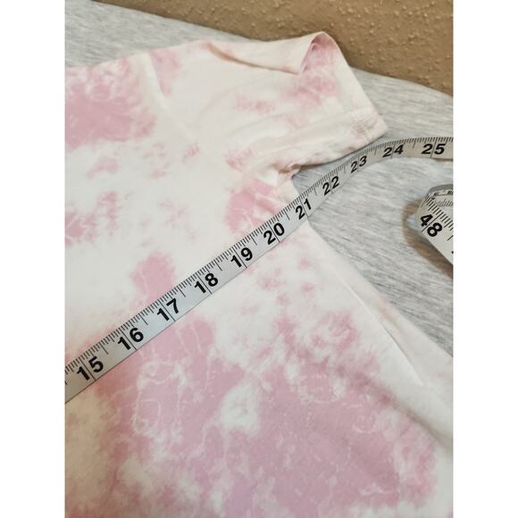 Divided by H&M Ariana Grande Womens Pink White Tie Dye Crew Neck Crop Top Small - Picture 6 of 7